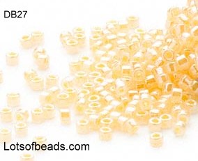 Cylon color-lined yellow Delica seed bead